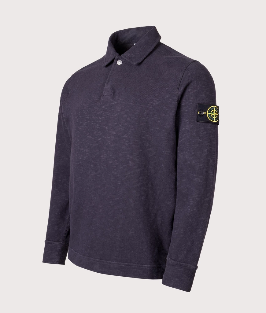 Stone Island Mens Brushed Cotton Collared Sweatshirt